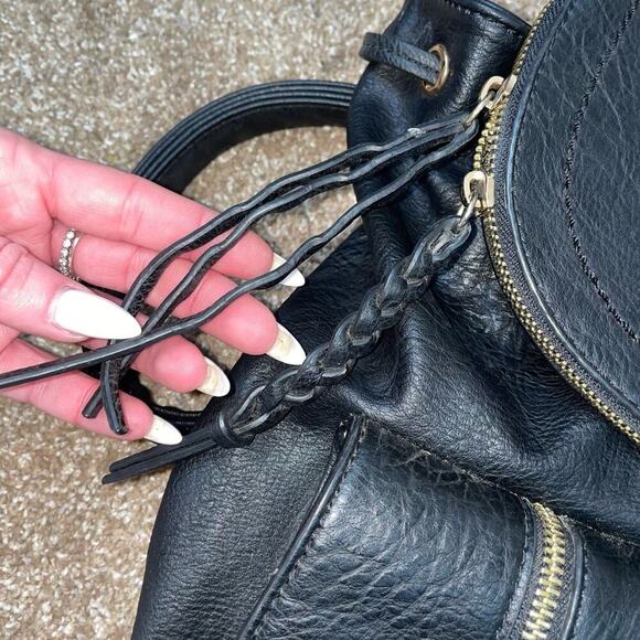 Sole Society black pebbled Emery Vegan Leather Backpack With Front Pocket - Picture 5 of 10